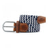 Ceinture tressée Billybelt blanche et bleue en cuir - Georgespaul