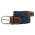 Ceinture tressée bicolore Billybelt bleue et jaune en cuir - Georgespaul