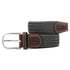 Ceinture tressée bicolore Billybelt noire et blanche en cuir - Georgespaul