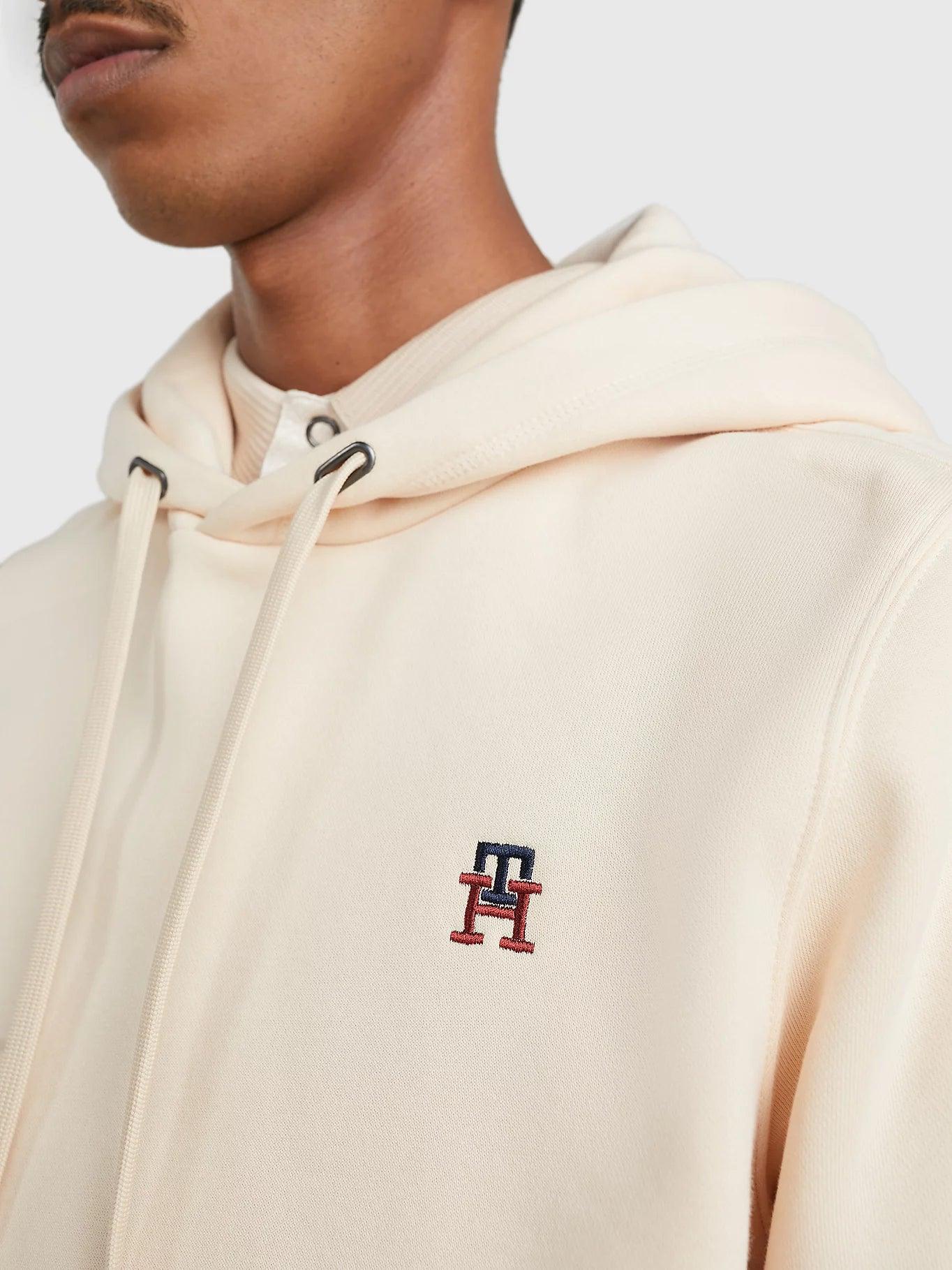 Sweat à capuche Tommy Hilfiger beige en coton bio - Georgespaul