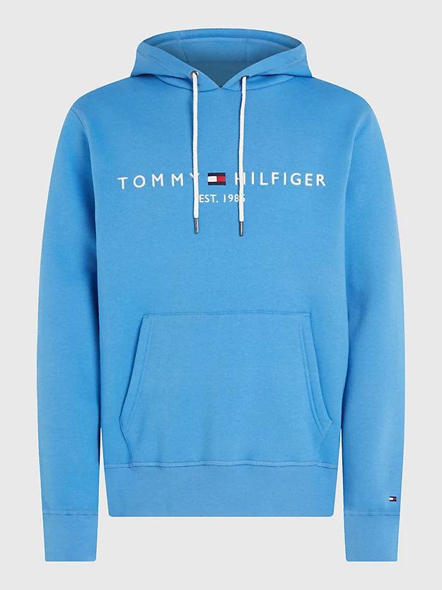 Sweat à capuche Tommy Hilfiger bleu en coton bio - Georgespaul