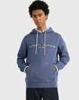 Sweat à capuche Tommy Hilfiger bleu en coton bio - Georgespaul