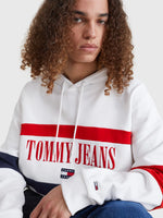 Laden Sie das Bild in den Galerie-Viewer, Sweat à capuche Tommy Jeans blanc en coton bio I Georgespaul
