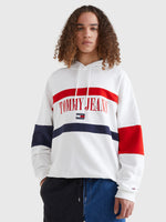 Afbeelding in Gallery-weergave laden, Sweat à capuche Tommy Jeans blanc en coton bio I Georgespaul
