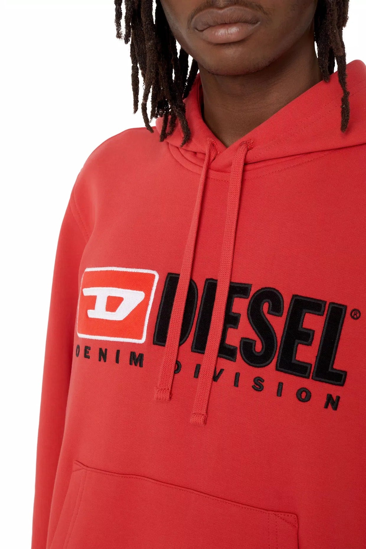 Sweat à capuche pour homme à imprimé logo Diesel rouge | Georgespaul