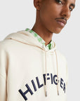 Sweat à capuche logo Tommy Hilfiger beige en coton bio - Georgespaul