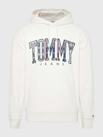 Charger l&#39;image dans la galerie, Sweat à capuche logo Tommy Jeans blanc pour homme I Georgespaul
