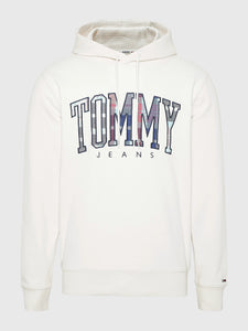 Sweat à capuche logo Tommy Jeans blanc pour homme I Georgespaul