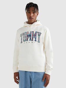 Sweat à capuche logo Tommy Jeans blanc pour homme I Georgespaul