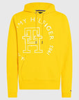 Sweat à capuche monogramme Tommy Hilfiger jaune en coton bio - Georgespaul