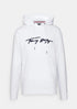 Sweat à capuche signature Tommy Hilfiger blanc en coton bio - Georgespaul