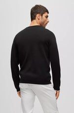 Charger l&#39;image dans la galerie, Sweat col rond BOSS noir en coton pour homme I Georgespaul
