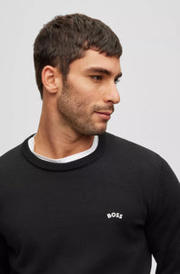 Sweat col rond BOSS noir en coton pour homme I Georgespaul