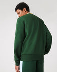 Sweat Lacoste vert en molleton de coton biof - Georgespaul