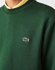 Sweat Lacoste vert en molleton de coton biof - Georgespaul