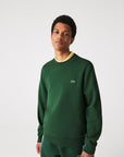 Sweat Lacoste vert en molleton de coton biof - Georgespaul