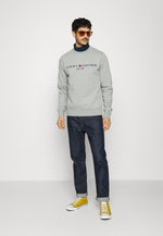 Laden Sie das Bild in den Galerie-Viewer, Sweat col rond homme logo Tommy Hilfiger gris en coton bio | Georgespaul
