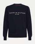 Sweat col rond homme Tommy Hilfiger marine en coton bio | Georgespaul