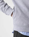 Sweat demi zippé homme Lacoste gris en coton | Georgespaul