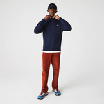 Laden Sie das Bild in den Galerie-Viewer, Marineblaues Lacoste-Sweatshirt mit Reißverschluss aus Baumwollfleece 
