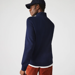 Laden Sie das Bild in den Galerie-Viewer, Marineblaues Lacoste-Sweatshirt mit Reißverschluss aus Baumwollfleece 
