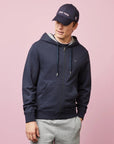 Sweat zippé à capuche Eden Park marine en coton - Georgespaul