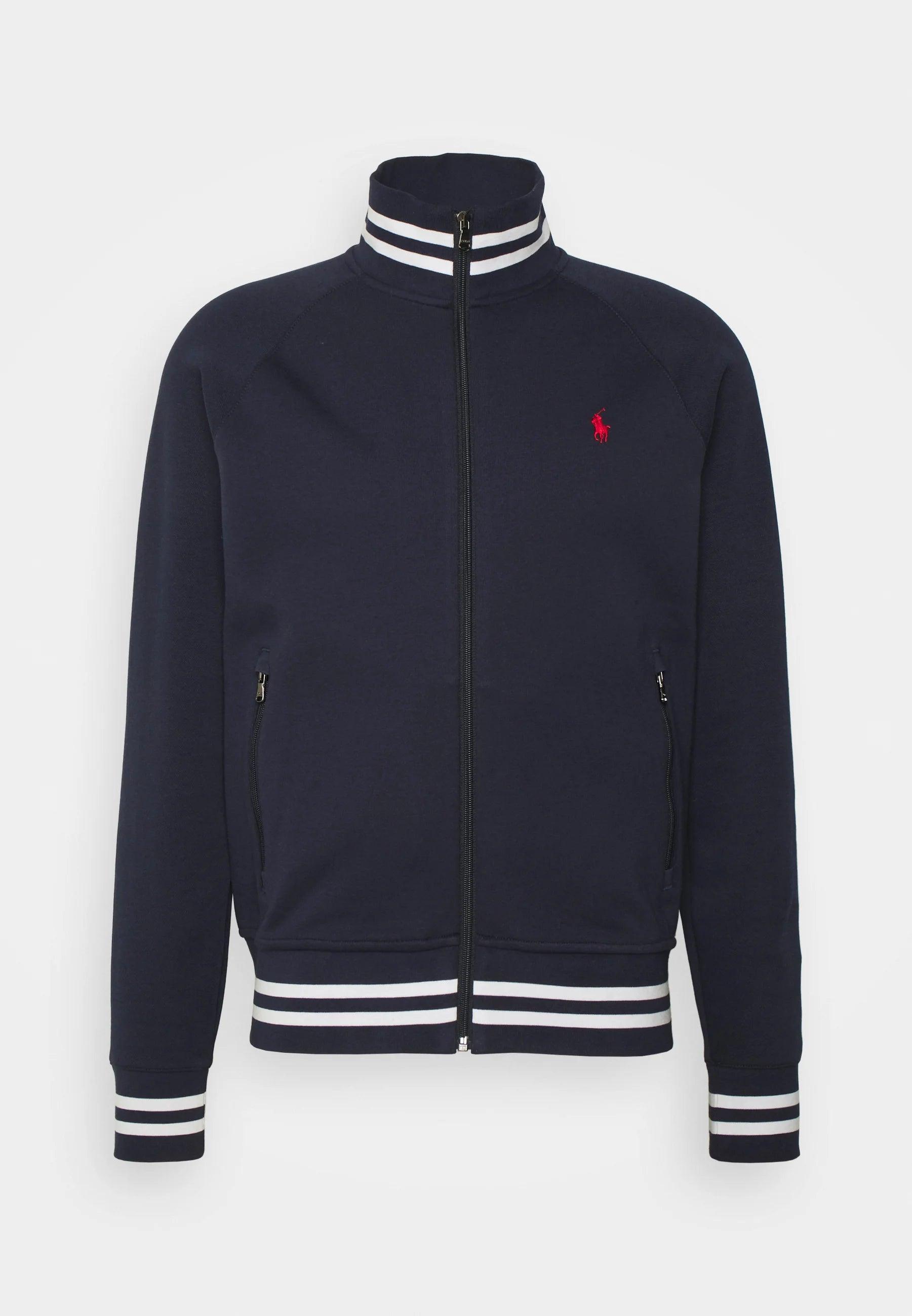 Sweat zippé col montant à liserés Ralph Lauren marine - Georgespaul