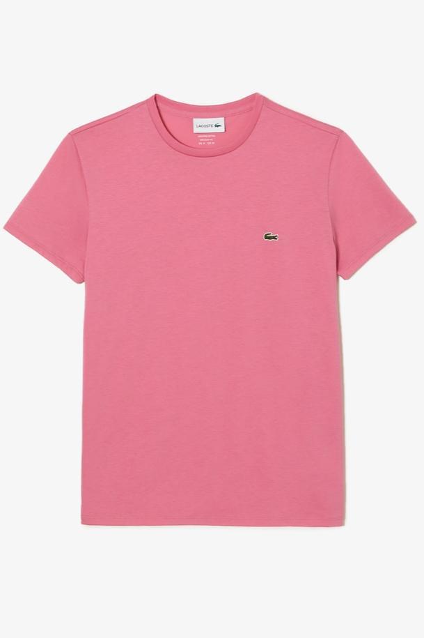 T-Shirt Lacoste rose en coton pima pour homme I Georgespaul