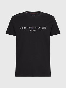 T-Shirt à logo Tommy Hilfiger noir en coton bio
