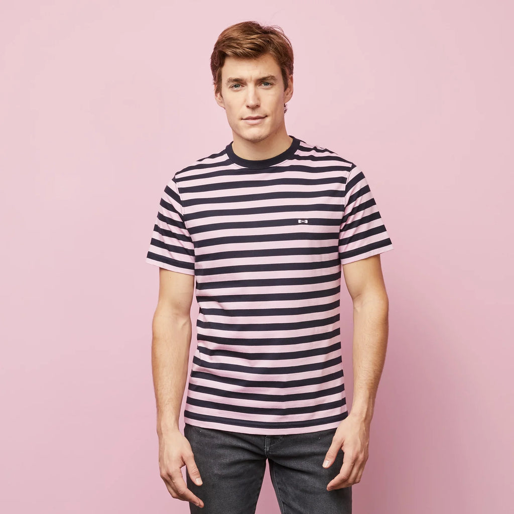T-Shirt à rayures Eden Park rose en coton pour homme I Georgespaul
