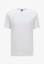 Charger l&#39;image dans la galerie, T-Shirt col V homme BOSS blanc en coton | Georgespaul
