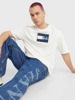 Charger l&#39;image dans la galerie, T-Shirt drapeau Tommy Jeans blanc pour homme I Georgespaul
