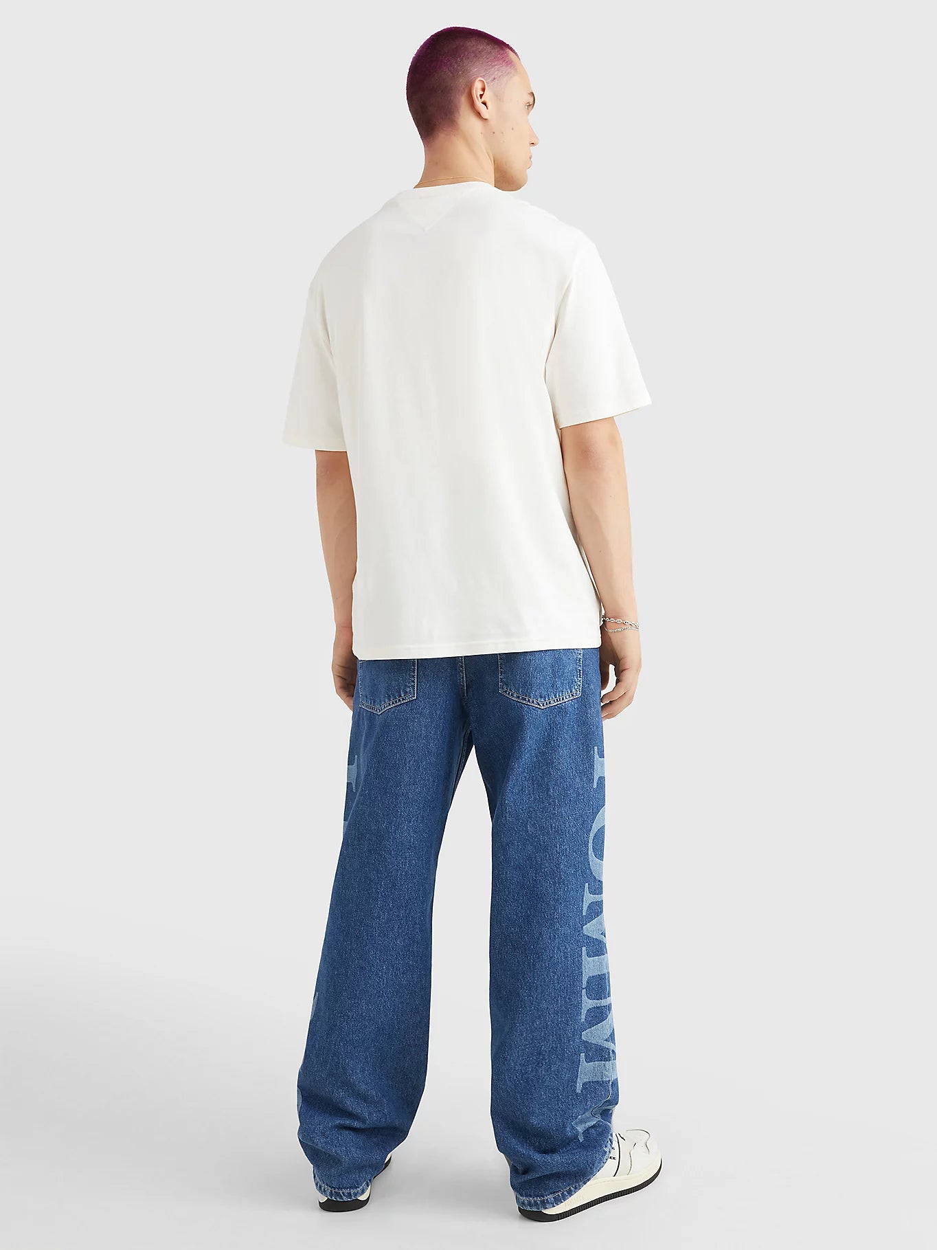 T-Shirt drapeau Tommy Jeans blanc pour homme I Georgespaul