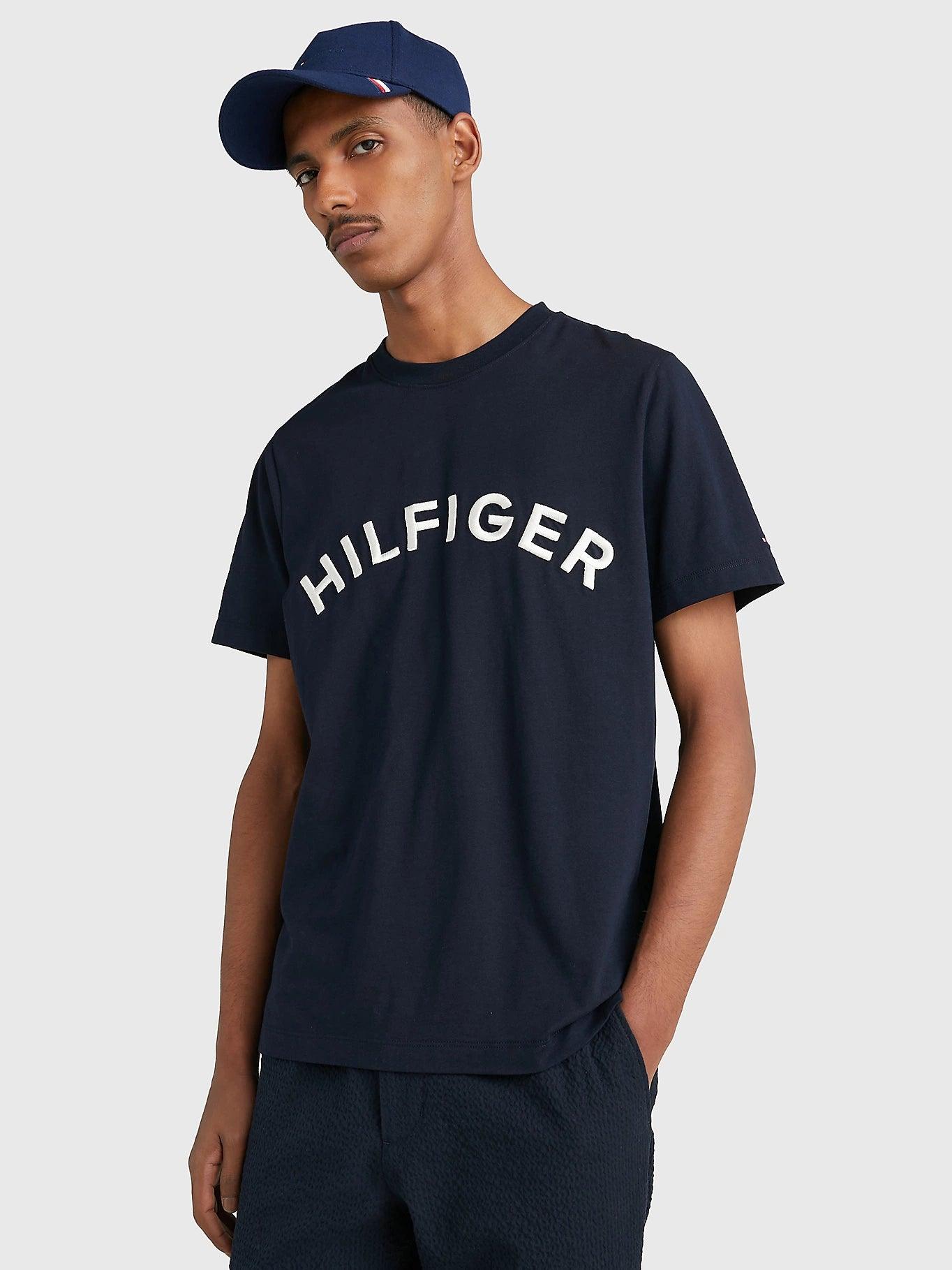 T-Shirt logo Tommy Hilfiger marine en coton bio - Georgespaul