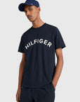 T-Shirt logo Tommy Hilfiger marine en coton bio - Georgespaul