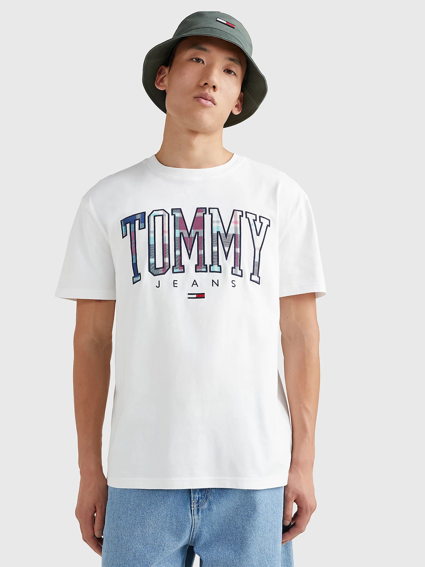 T-Shirt logo Tommy Jeans blanc pour homme I Georgespaul