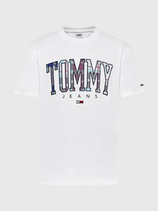 T-Shirt logo Tommy Jeans blanc pour homme I Georgespaul