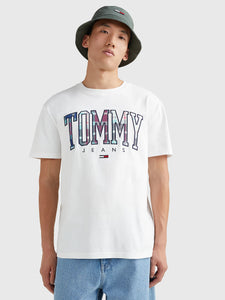 T-Shirt logo Tommy Jeans blanc pour homme I Georgespaul