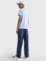 Charger l&#39;image dans la galerie, T-Shirt Tommy Hilfiger bleu clair coton bio pour homme I Georgespaul
