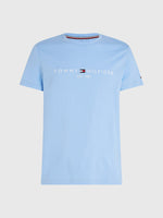 Charger l&#39;image dans la galerie, T-Shirt Tommy Hilfiger bleu clair coton bio pour homme I Georgespaul
