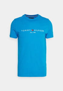 T-Shirt logo poitrine Tommy Hilfiger bleu pour homme I Georgespaul