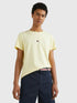 T-Shirt logo poitrine Tommy Hilfiger jaune clair coton bio - Georgespaul