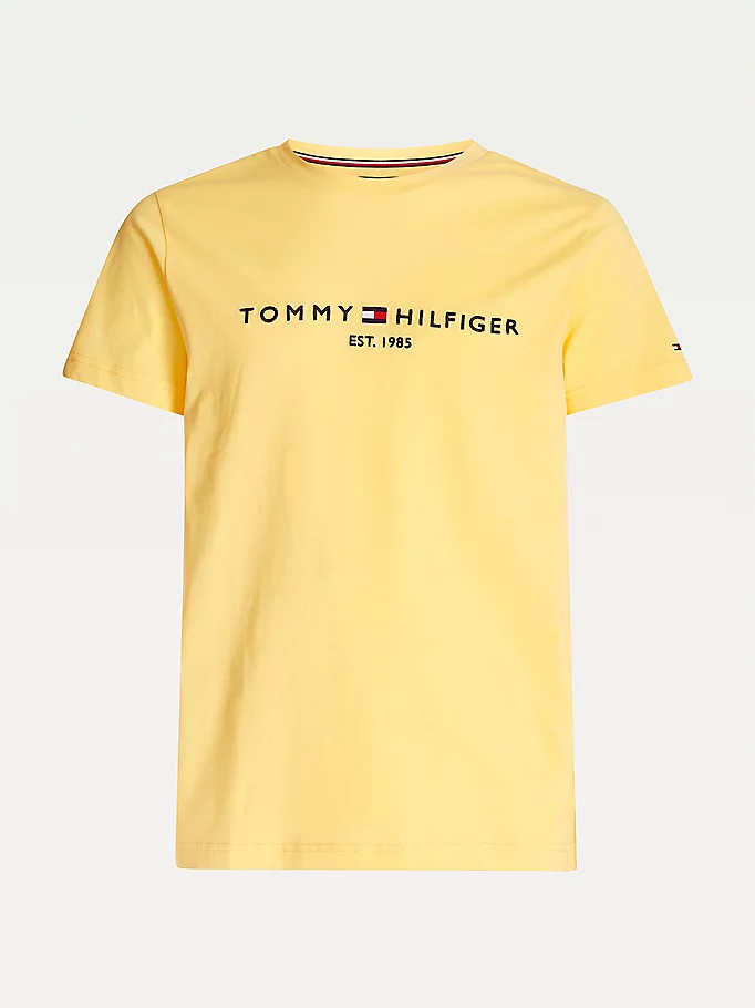 T-Shirt logo poitrine Tommy Hilfiger jaune en coton