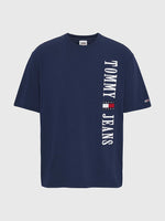 Charger l&#39;image dans la galerie, T-Shirt logo vertical Tommy Jeans marine I Georgespaul

