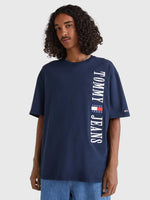 Charger l&#39;image dans la galerie, T-Shirt logo vertical Tommy Jeans marine I Georgespaul
