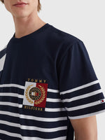 Charger l&#39;image dans la galerie, T-Shirt marinière Tommy Hilfiger marine pour homme | Georgespaul

