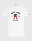 T-Shirt monogramme Tommy Hilfiger blanc en coton bio - Georgespaul