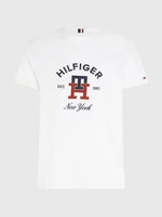 Charger l&#39;image dans la galerie, T-Shirt Tommy Hilfiger blanc en coton bio pour homme I Georgespaul
