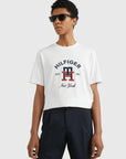 T-Shirt monogramme Tommy Hilfiger blanc en coton bio - Georgespaul