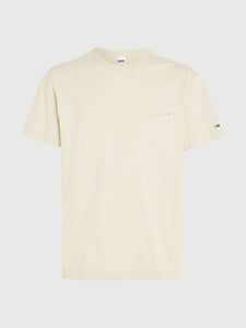 T-Shirt signature Tommy Jeans beige pour homme I Georgespaul